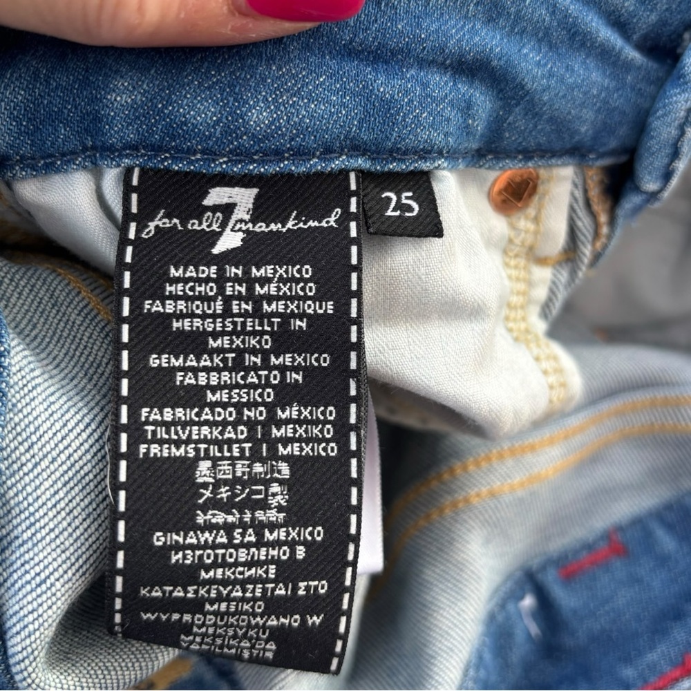 7 For All Mankind Women's High Waisted Ankle Skinny Size 25 - Picture 5 of 6